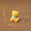 Paisaje en miniatura, sombrero de copa de dibujos animados lindo, corbata de moño, figura de osito de peluche, decoración DIY, adorno colgante, pequeña exhibición de escritorio