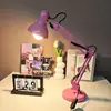 Suministro Transfronterizo de Lámpara de Mesa Americana de Brazo Largo Metal Escritorio Oficina Dormitorio Estudio Plegable Trabajo Súper Brillante Lámpara de Mesa de Hierro