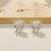 Pendientes de Zirconia de Fuegos Artificiales de Alta Gama, Modernos y Versátiles, Joyería de Lujo Ligero y Elegante
