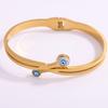 Pulsera de acero titanio Ojo del Diablo pulsera de acero inoxidable para niñas de alta gama moda europea y americana chapada en oro pulsera que no se desvanece