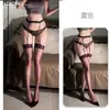 Medias Altas de Rodilla a Muslo Qianai con Tira Cruzada, Medias Largas de Estilo Liguero con Patrón de Diamantes Integrado, Medias Sexy Brillantes A288