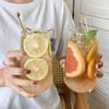 Vaso de Vidrio Grueso con Rayas Verticales Estilo Ins, Popular en Restaurantes, Vaso para Té de Frutas, Vaso para Jugo, Vaso para Bebidas, Vaso para Beber