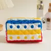 Nova Bolsa de Maquiagem Acolchoada Floral Feminina Necessaire de Viagem Portátil Bolsa de Armazenamento para Cosméticos Batom Carteira