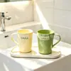 Copo moderno minimalista plástico copo de enxaguante bucal comercial hotel pousada copo de lavagem com tipo de alça doméstico escova de dentes copo de água