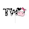 Tarjeta para pastel con tema de vaquero vaca, bebé de un año, dos años, decoración para pastel de fiesta de cumpleaños, adorno para insertar