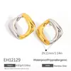 Pendientes Transfronterizos de Acero Inoxidable Rombo Oro y Plata Contrastantes Estilo Retro Huecos Geométricos Chapado en Oro de 18K Pendientes que Conservan el Color