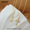 Collar de Acero de Titanio con Cruz de Zirconia para Mujer, Acero Inoxidable que No se Desvanece Accesorio de Playa, Cadena para Clavícula de Lujo Ligero de Nicho