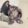 Pañuelo de Seda Pequeño Cuadrado Floral de Algodón para Primavera y Verano Estilo Japonés Margarita Negra Pañuelo Pequeño Estilo Coreano Estilo Mori Diadema para el Cabello de Niña