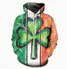 Festival Irlandés Nuevo Europeo y Americano Impresión Digital 3D Casual Sudadera Hombre San Patricio 2025 Primavera/Verano Top