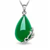 Colgante de Calcedonia Esmeralda Hielo Estilo Coreano Chapado en Plata 925 Incrustado con Circonita Colgante de Mariposa Flor para Mujer
