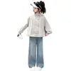 Ropa exterior de primavera y otoño para niñas, nuevo estilo 2026, tops casuales de primavera para niñas mayores, cortavientos de otoño para niños, pantalones de mezclilla
