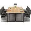 Mesa de sala de conferências, estilo minimalista moderno, design modular, adequada para sessões de treinamento, estações de trabalho e como uma mesa grande e alongada, oferecendo uma estética de escritório de alto padrão.
