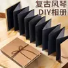 Álbum de fotos dobrável estilo sanfona DIY, álbum comemorativo de crescimento de formatura, livro 3D feito à mão, livro de registro em branco para casais e colegas de classe