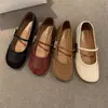 Zapatos Mary Jane de Suela Blanda y Punta Redonda para Mujer 2024 Primavera Nuevo Estilo Correa de Hebilla de una Sola Línea Hebilla Zapatos de Abuela Zapatos Planos