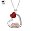 Knn-445 Moda y Alta Gama Colgante Color Oro Rosa, Transfronterizo Forma de Corazón Incrustado con Diamantes Cadena para Clavícula Accesorios al por Mayor