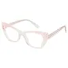 Gafas Personalizadas Modernas Anti-Luz Azul Estilo Ojo de Gato Gafas Decorativas con Incrustaciones de Diamante para Hombres y Mujeres Mismo Estilo Gafas Planas 131 H2381