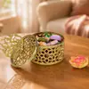 Caja Pequeña Estilo Europeo Chapada en Oro, Almacenamiento Portátil Creativo, Regalo de Mes Completo para Bebé, Caja de Dulces para Boda, Caja de Dulces de Plástico con Compartimentos