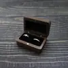 Caja rectangular para anillo de bodas caja de joyería negra caja de anillo de bodas de madera caja de almacenamiento de joyería Nogal