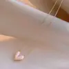 Colar Minimalista Coração com Gotejamento de Óleo Banhado a Ouro Real 14K, Corrente de Clavícula Niche de Luxo Leve, Acessório de Pescoço Elegante Fresco e Versátil
