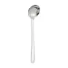 Cuchara de Acero Inoxidable Spot Grado Alimenticio 304 Cuchara Plana Profundizada para el Hogar Cuchara Redonda para Postre Café Mango Largo Cuchara para Revolver