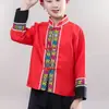 Marcha Étnica Zhuang e Miao Infantil Colete de Peça Única Adulto Masculino e Feminino Roupa Étnica Li Tujia Dong Jaqueta