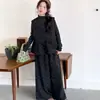 Conjunto de Outono para Meninas Coreano Retrô Poá Conjunto de Três Peças com Colete Camadas Moda Calça Wide Leg Tendência
