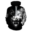 Comercio exterior nuevo suéter de punto de manga larga para hombre otoño calle europea y americana cuello redondo suéter con estampado de lobo 3d hombre