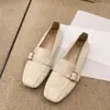 Zapatos planos cuadrados con hebilla para mujer de talla grande, nueva colección primavera/otoño 2026, mocasines casuales sin cordones de suela plana
