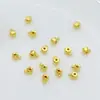 Pulseira Plated Cobre Ouro Real 18K Plana Redonda Fivela de Posicionamento Fio de Aço Corda de Pesca Acabamento Colar Panela de Pressão Contas de Posicionamento