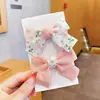 Pinza para el pelo con lazo para niños, Lindo accesorio para el pelo de princesa para niñas, Pinza para el pelo de moda con estampado floral de lunares para niñas