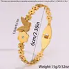 Pulseira Aço Titânio Moda Europeia e Americana Borboleta Pétala Pulseira Aberta Galvanizada Ouro 18K Não Desbota Pulseira Cravejada com Diamantes Joias