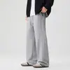 Pantalones de chándal para hombre con diseño estilo americano y costuras segmentadas, primavera y otoño, gris floral, corte holgado, caída suave, cordón, versátiles pantalones deportivos casuales