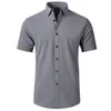 Nova Camisa Masculina de Manga Longa para Comércio Exterior Transfronteiriço, Estilo Coreano, Cor Sólida, Casual, Simples, Camisa Social Slim Fit