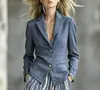 Chaqueta cruzada europea y americana de marca independiente, nueva, corte ajustado, versátil, clásica, de un solo botón, manga larga, blazer moderno y elegante