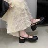 Sandalias de Mujer de Tacón Grueso con Punta Cerrada 2025 Nuevos Zapatos Mary Jane de Primavera/Verano con una Sensación Suave y Cómoda para Uso en Exteriores
