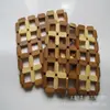 Jogo americano de bambu tapete isolante tapete de mesa vazado quadrado para talheres tapete de bambu tapete de legumes tapete anti-queimadura fornecimento de um yuan dois yuan