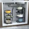 Fabricante Cozinha Dobrável Multi-Camadas Suporte de Panelas Suporte de Armazenamento para Wok Utensílios de Cozinha Suporte Estreito para Frestas Canto da Parede Debaixo da Pia Suporte de Panelas
