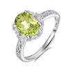 Anillo de Piedra Preciosa Natural de Color Transfronterizo Plata de Ley S925 Anillo Ajustable para Mujer Joyería de Alta Gama que No se Desvanece para Mujer