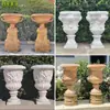 Mármore Estilo Europeu Clássico Menino Padrão em Relevo Vaso de Flores Estilo Europeu Casa Grande Jardim Escultura em Pedra Vaso de Flores Fabricante