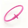 Pulsera Más Vendida de Amazon, Pulsera Sencilla de Macarrón con Cruz Estilo Europeo y Americano para Niños, Joyería de Silicona para Adultos