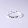 02341 Anillo de Diseño de Nicho con Circonita Arcoíris para Mujer Pequeño Mini Simple Personalizado Colorido Piedra Preciosa Anillo Abierto