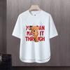 Nueva camiseta de manga corta para hombre, estilo coreano de verano, moderna, sencilla, de media manga, estilo Hong Kong, holgada, informal, de marca.