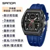 Reloj Sanda para Hombre Deportes al Aire Libre Multifunción Cuenta Regresiva Luminoso Juventud Resistente al Agua Forma de Barril Digital