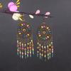 Aretes Turquesa Bohemios Europeos y Americanos Retro Búho Geométricos Atrapasueños Pluma Borla Aretes Mujeres