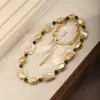Colar de Concha de Abalone Retrô de Luxo Leve para Mulheres Design de Nicho Corrente de Suéter Senso de Alto Padrão Acessórios de Corrente para Clavícula Atacado