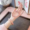Pulsera de Jadeíta Jade Tianshan de Xinjiang Estilo Antiguo para Mujer Pulsera de Jade Verde Hielo Transparente Hilo de Oro