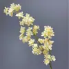 Cadena de flores de hortensia bordadas de alta calidad transfronteriza simulación de flor paisajismo de salón de bodas flor artificial arreglo floral de escena de boda flor de seda plantas verdes venta al por mayor