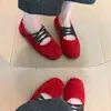 Suela suave en resorte para el pie y otoño boca poco profunda atado zapatos de ballet superficie de leche francesa sin zapatos de cuero zapatos Mary Jane mujer 2026 zapatos de vestir