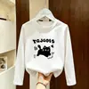 Camiseta de Algodão Puro para Meninas Primavera e Outono, Blusa Básica Elegante de Manga Longa para Crianças Mais Velhas, Coleção Primavera e Outono 2026