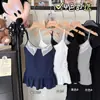 Nova Camisola Longa com Barra de Renda Franzida Versátil Estilo Hong Kong Design de Nicho Coreano Belo Colete